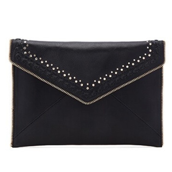 Rebecca Minkoff Black Leo Leather Zipper Envelope Clutch NWOT - Picture 12 of 12